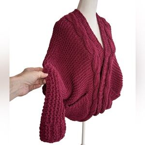 Pink Lily ultra plush comfy cozy soft open front cable knit cardigan sweater SM